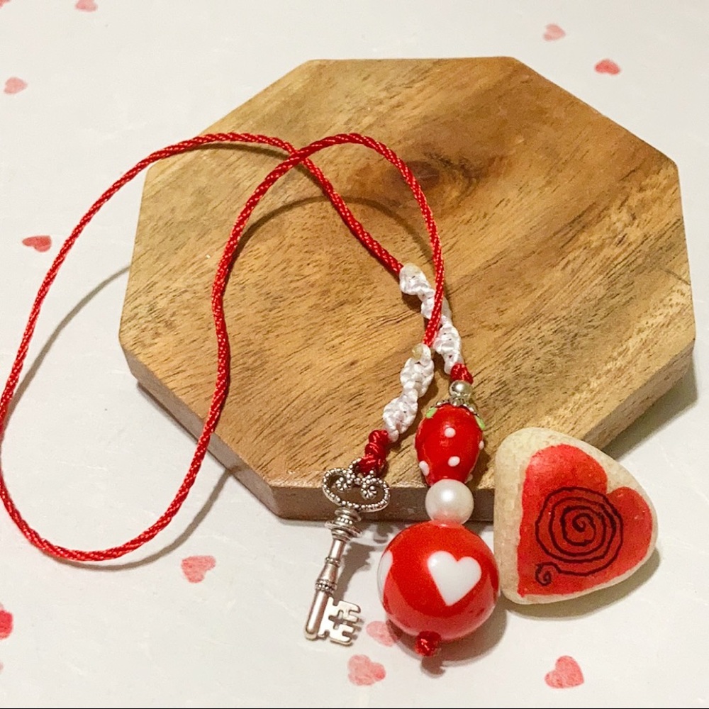 Strawberry Love notebook bookmark Handmade